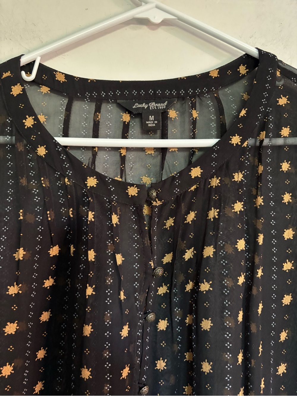 Lucky Brand Semi-sheer Ling Sleeved Top